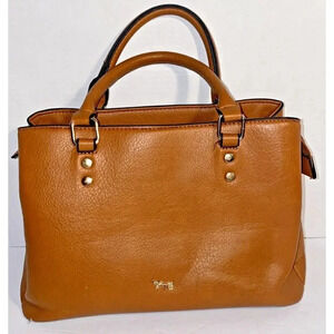 Matthew And Julian Camel Colored Hand Bag Zip Close